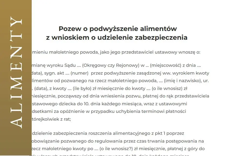 Jak napisać skuteczny wniosek o podwyższenie alimentów: gotowy wzór + porady