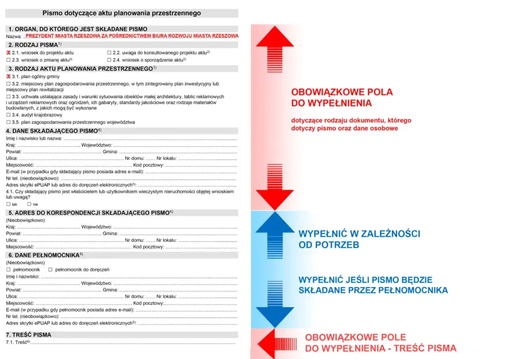 Wzór wniosku o plan zagospodarowania przestrzennego: Krok po kroku