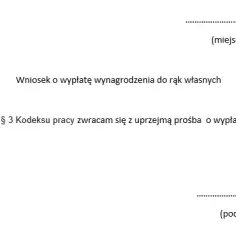 Jak złożyć wniosek o wypłatę wynagrodzenia do rąk własnych?