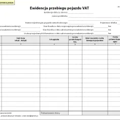 Ewidencja przebiegu pojazdu wzór: darmowy wzór do wydruku