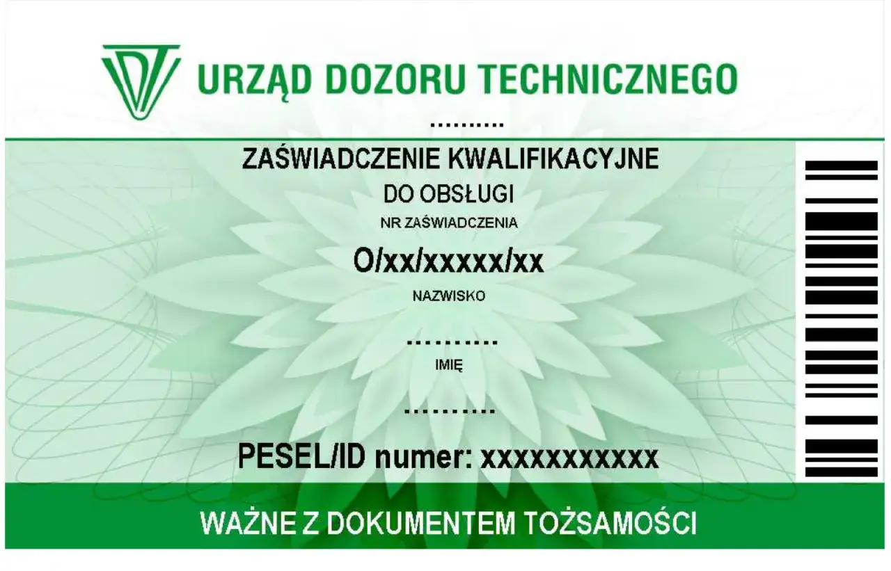 Wykaz zaświadczeń kwalifikacyjnych UDT screen