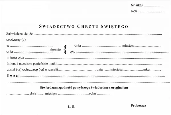 Jak uzyskać odpis aktu chrztu?