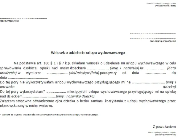 Jak prawidłowo wypełnić wniosek o urlop wychowawczy: Poradnik