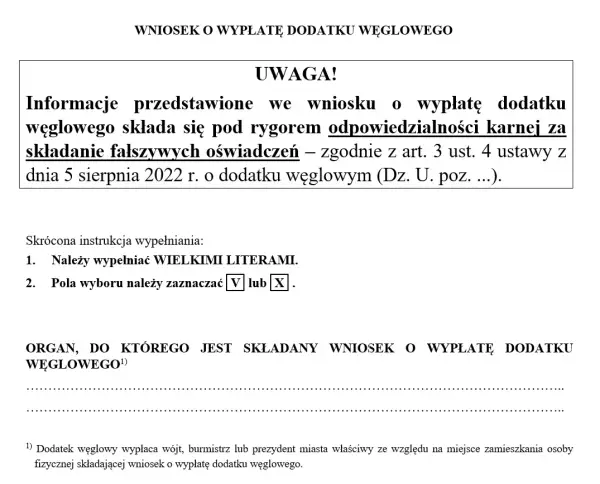 Kto składa wniosek o dodatek węglowy? Sprawdź, czy możesz to zrobić
