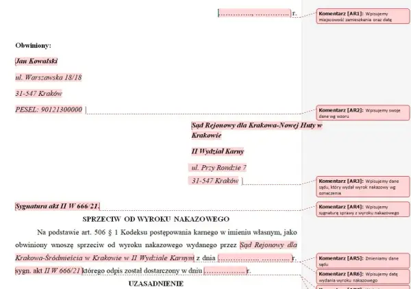 Sprzeciw od wyroku nakazowego: liczba odpisów, których potrzebujesz